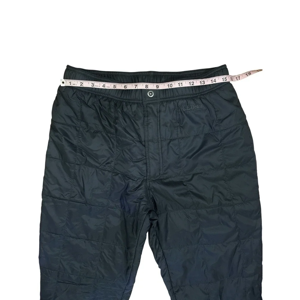 LL Bean Pants Mens MEDIUM BLACK Insulated Quilted Primaloft Stow Hiking Outdoors